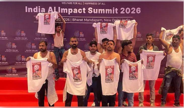 ନୂଆଦିଲ୍ଲୀ AI ସମ୍ମିଳନୀରେ ସାର୍ଟ ଖୋଲି ଯୁବ କଂଗ୍ରେସର ବିକ୍ଷୋଭ ପ୍ରଦର୍ଶନ, ଦେଲେ ମୋଦୀ ବିରୋଧୀ ନାରାବାଜି