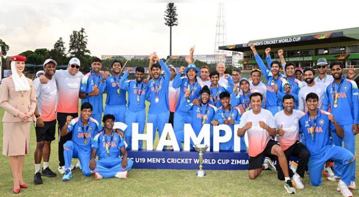 U-19 ବିଶ୍ବ ଚାମ୍ପିୟନ ଭାରତୀୟ ଦଳ ପାଇଁ ୭.୫କୋଟି ଟଙ୍କାର ପୁରସ୍କାର ରାଶି ଘୋଷଣା କଲା ବିସିସିଆଇ